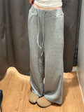 KYLETHOMASW  -  Women Gray Striped Wide Leg Pants Japanese Harajuku High Street Fashion Casual Straight Leg Versatile Autumn Winter Trousers