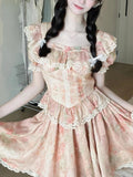 KYLETHOMASW  -  Summer French Elegant Sweet Fairy Outfits Women Chic Lace Tops + Mini Fluffy Skirts New Fashion Lovely Slim Casual Two Piece Set
