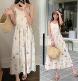 KYLETHOMASW  -  Bohemian Women Sweet Fresh Floral Vest Dress Summer 2025 New Style French Vacation Style Mid Length Vestidos