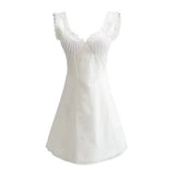 KYLETHOMASW  -  Corset Style White Mini Dress Women pintuck details sexy women dress new cotton summer dress y2k party dresses