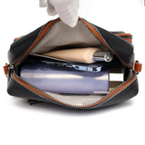 KYLETHOMASW  -  Women Zipper Satchel Bag Genuine Leather Handbag Purse Adjustable Strap Trendy Crossbody Purse Travel Sling Bag Commuting Bag