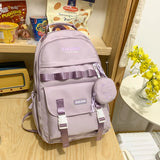 KYLETHOMASW  -  2 Piece Fashion Cute Student School Bag Casual Large Capacity Waterproof Backpack Woman Book Bag Girl