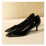 KYLETHOMASW  -  5cm Stilletos High Heels Dress Shoes Ladies Red/Nude Pumps Women Patent Leather Tacones Wedges Femme Office Gift Shoes Wedding