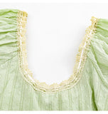 KYLETHOMASW  -  Sweet Girl Fresh Lace Puff Short-sleeved Shirts Women's Summer Bow Lace-up Slim Short Temperament Pullover Tops Female Clothing