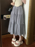 KYLETHOMASW  -    A-Line Women Skirts Summer Plaid Chic Loose Sweet High Waist Slim New Casual  Office Lady All Match Daily