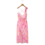 KYLETHOMASW  -  Romantic Floral Print Summer Vacation Dress Women Sexy Backless V Neck Ruffle Long Dresses Maxi Vestidos