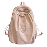 KYLETHOMASW  -  Women's Drawstring Ruched Lightweight Backpack Minimalist Casual Aesthetic Daily Simple Solid Color School Bag New Trend