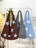 KYLETHOMASW  -  Streetwear Preppy Fashion Women's Handbags All Match Y2k Casual Travel Underarm Bag High-capacity Star Embroidery Shoulder Bags