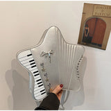 KYLETHOMASW  -  Creativity Star Accordion Pu Crossbody Backpack Women Y2k Piano Key Large Capacity Shoulder Bag Multi-purpose Fashion Handbag