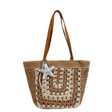 KYLETHOMASW  -  Vintage Crochet Woven Straw Shoulder Bag Women Large Capacity Beach Tote Bags New Trend Summer Handbags and Purses