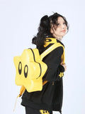 KIylethomasw Sweet Cool Star Y2k Backpack Women Harajuku Pu Leather Chic Backpacks Schoolbag Female Vintage Yellow Mochila Aesthetic