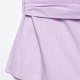 KYLETHOMASW  -  women's strapless striped top button backless decoration for spring and summer casual women's wear
