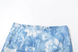 KYLETHOMASW  -  Beach Style Set Women's Autumn Printed Sequin Halter Neck Vest Hip Wrap Slim Fit Short Skirt Fashion Two-piece Set