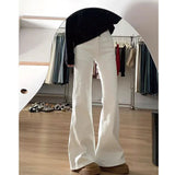 KYLETHOMASW  -  Spring Summer American Style Low Rise Flared Jeans for Women Trendy Slim Fit Extended Length Floor Sweeping Fashion Pants