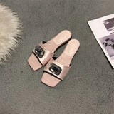 KYLETHOMASW  -  Low Shoes PU Hoof Heels Rome Fabric Rubber Shoes Low Hoof Heels PU Rubber Rome