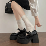 KYLETHOMASW  -  New Spring Vintage Platform Thick Bottom Women Mary Jane Shoes Shallow Round Toe Shoes Elegant Party Leather Shoes