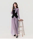 KYLETHOMASW  -  Spring French Elegant Fashion 2 Piece Set Women Bowknot Belted Long Sleeves Top + Slim Long Skirt Casual High-street Outfit 2026