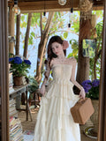 KYLETHOMASW  -  French Holiday Beach Backless Long Dress Women Summer Slash Neck Sleeveless Long Dress Elegant Evening Party Birthday Dresses