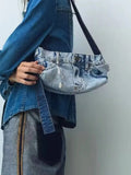 Kylethomasw Denim Women Messenger Bag Small Casual Satchel Cool Girl Totes Travel Solid Color Soft Female Handbag Blue Bolsas