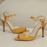 KYLETHOMASW  -  Women Sandals Summer New Fashion Fish Mouth Sandals Pumps Buckle Strap Stilettos Ladies Sexy Closed Toe Sandals High Heels Women