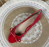 KYLETHOMASW  -  Women Round Toe Ballet Flats Spongy Bottom  Hot New 2024 Italian Shoes Patent Leather Classic Bow-Knot Dressing Slip-On 34 48 47