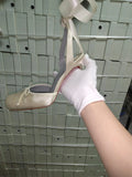KYLETHOMASW  -  Summer New French Girls' Ballet High Heels Satin Ribbon Ballet Bow Hooded Sandals
