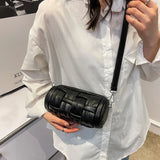 Kylethomasw Woven Cylinder Women's Shoulder Bag Women's Fashion Bags Trend Luxury Brands Crossbody Bags for Women Green Messenger Bag