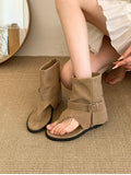 KYLETHOMASW  -  Spring Autumn Clip Toe Internal Elevation Women Sandals Boots Retro Style Ladies Elegant  Ankle Booties