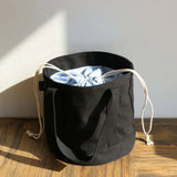 KYLETHOMASW  -  3D Large Capacity Thermal Insulation Bag Canvas Thickened Drawstring Lunch Handbag Japanese Style Polyester Picnic Box Pouch Men