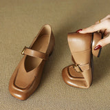KYLETHOMASW  -  Strange Low Heels Flats Woman Buckle Strap Mary Janes Round Toe Flats Loafers Femme Slip On Barefoot Mocassines Mujer Boat Shoes