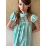 KYLETHOMASW  -  Summer New Doll Collar Angel Embroidered Puffy Dress Female Slim and Comfortable