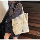 KYLETHOMASW  -  New Women Vintage Simple Backpacks Outdoor Travel Grunge Underarm Bags Y2k Aesthetic Cargo Solid Shoulder Handbags Trendy