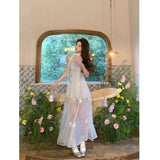 KYLETHOMASW  -  Bow-tie Strap Waist-cinching Slim Fit Mesh Cami Dress