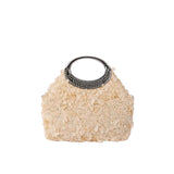 KYLETHOMASW  -  Women Sequins Evening Clutch Bag Rhinestone Circular Ring Top Handle Metal Chain Crossbody Bags Wedding Party Handbags