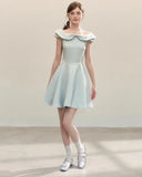 KYLETHOMASW  -  Summer Fashion Mini Dress Women Slim Fit Elegant Short Sleeves A Line Dresses French Chic Female Casual Sweet Cute Ladies Dress