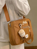KYLETHOMASW  -  Vintage Casual Canvas Shoulder Bag Women Harajuku Aesthetic Zipper White Handbag Tote Bag Female Retro Crossbody Bags