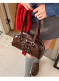KYLETHOMASW  -  Bandage Bow Shoulder Bag Pillow Bags for Woman New Versatile Bolsos Mujer Commuter Boston Sac Femme Advanced Sense Bolsas