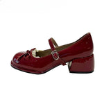 KYLETHOMASW  -  Designer Spring Autumn Thick Heel Women Mary Jane Shoes Concise Butterfly-knot Single Shoes Ladies Elegant Dress Leather Pumps