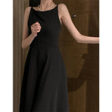 KYLETHOMASW  -  Elegant White Midi Dress Women Vintage Party Prom Spaghetti Strap Black Dresses Korean Formal Occasion Bodycon Vestidos