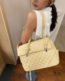 KYLETHOMASW  -  High Street Yellow Large Capacity Handbag Purse Hot Girls Leather Soft Casual Shoulder Bags Ladies Travel Y2k Mochila