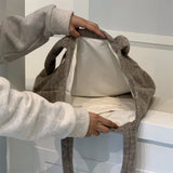 KYLETHOMASW  -  Streetwear Fluffy Y2k Aesthetic Women's Handbags Sweet Kawaii Pocket Shoulder Bags Fashion All Match Shopping Underarm Bag