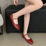 KYLETHOMASW  -  New Footwear Designer Shallow Women Flats With Shoes Female Round Toe Fashion Buckle Strap Ladies Flats Mary Janes Lolita Shoes