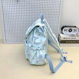 KYLETHOMASW  -  Women Small Nylon Cartoon Print Drawstring Backpack Casual Cute Flap Daypack for School & Daily Use New Trend Backpacks