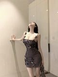 KYLETHOMASW  -    Cocktail Dresses Women Butterfly Slim Slash Neck Backless Summer Fashion Evening Dress Birthday Party Banquet Club
