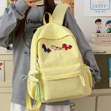 KYLETHOMASW  -  Kawaii Style Animal Embroidery Backpack Girls Multi Pocket Casual Outdoor Travel School Bag New Trend Book Back Packs