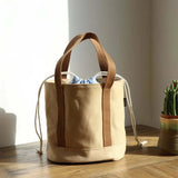 KYLETHOMASW  -  3D Large Capacity Thermal Insulation Bag Canvas Thickened Drawstring Lunch Handbag Japanese Style Polyester Picnic Box Pouch Men