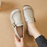 KYLETHOMASW  -  Leather Shoes for Women Spring/autumn New Soft Soled and Soft Faced Mom Pumps Retro Anti Slip and Breathable Leather Shoes Women