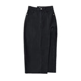 KYLETHOMASW  -  Summer Midi Skirts Vintage Clothes Sexy Skirts For Women Blue Jeans Skirt High Waisted Denim Skirt Split Thigh Denim Skirt