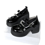 KYLETHOMASW  -  Black Super High Heels Mary Jane Shoes Women Goth Chunky Platform Pumps Woman Plus Size Ankle Buckle Party Lolita Shoes