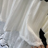 KYLETHOMASW  -  Spring Summer Lace Skirts Women Contrast Color Ruffles Sweet Jupe Femme Korean Fashion Retro Chic Long Skirt